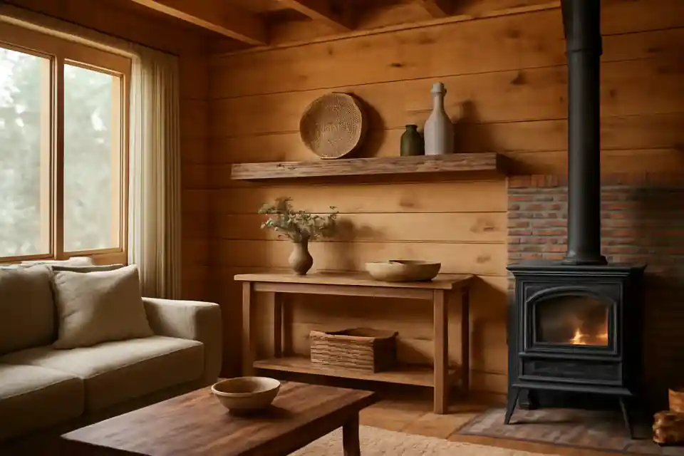 Photo related to reclaimed wood accent shelf placement