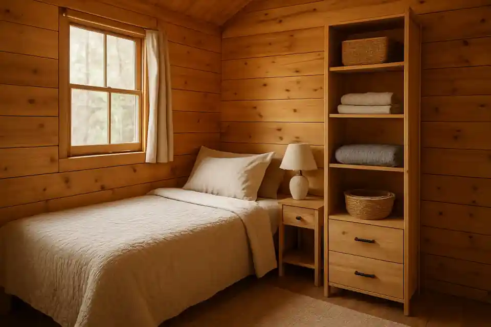 Photo related to vertical storage small cabin bedroom