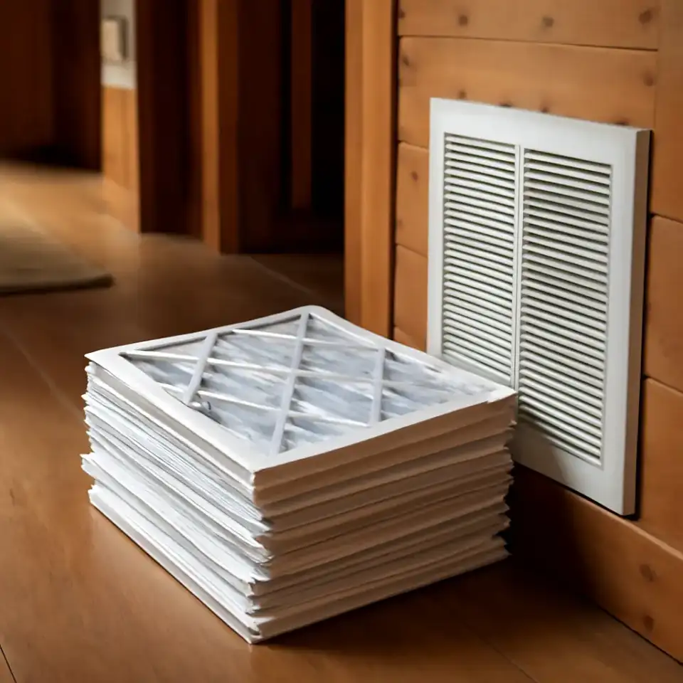 AI-generated editorial product photograph (not the exact linked listing) of hvac and vent filter multipack
