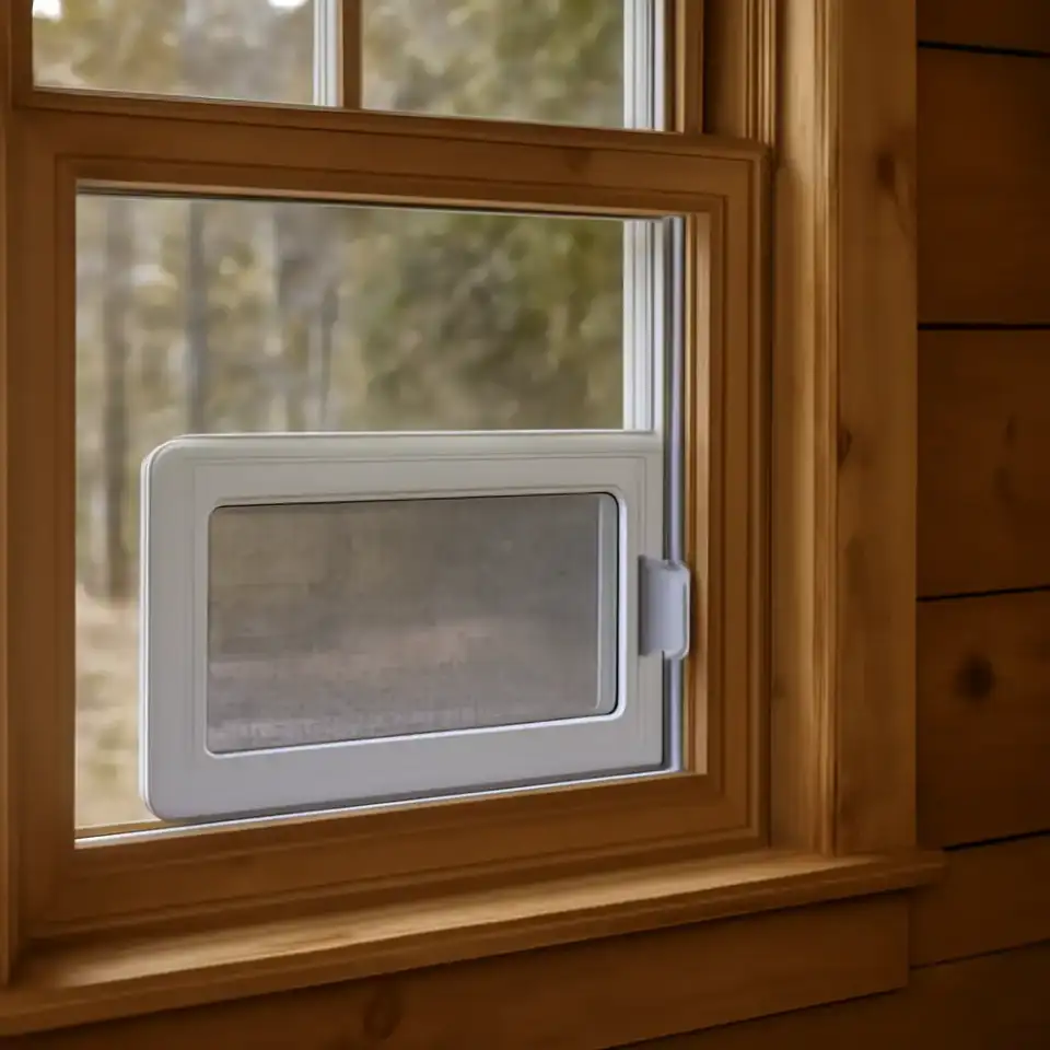 AI-generated editorial product photograph (not the exact linked listing) of window and vent ventilation kit